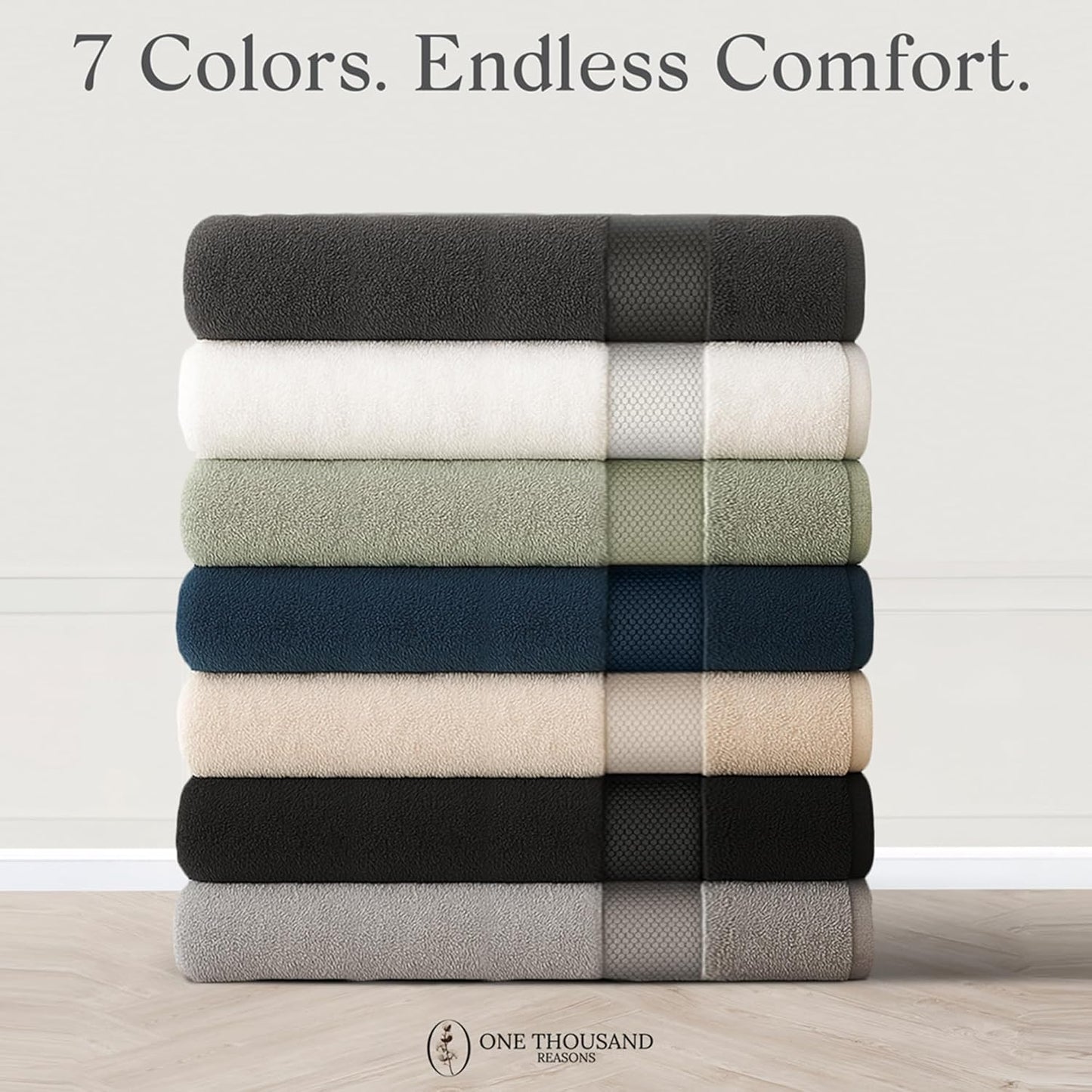 Premium Staple Cotton Bathroom Towel Set - Luxury 6-Piece Beige Bath Towels | High Absorbent & Quick Dry