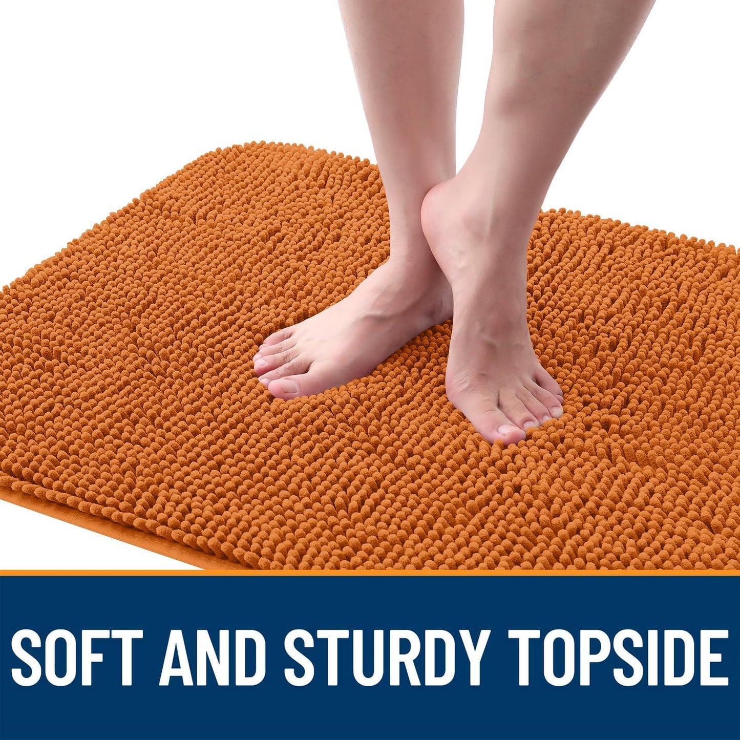 OLANLY Dog Door Mat - Absorbent Non-Slip Chenille Mat for Muddy Paws | 48x30, Quick Dry, Clay Color