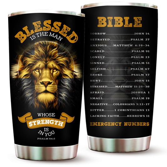 Fathers Day Christian Gifts for Men, Dad, Pastor - Christian Tumbler for Men for Baptism, Birthday, Christmas - Faith Religious Pastor Appreciation Gifts - Spiritual Jesus Bible Verse Cup Tumbler 20oz