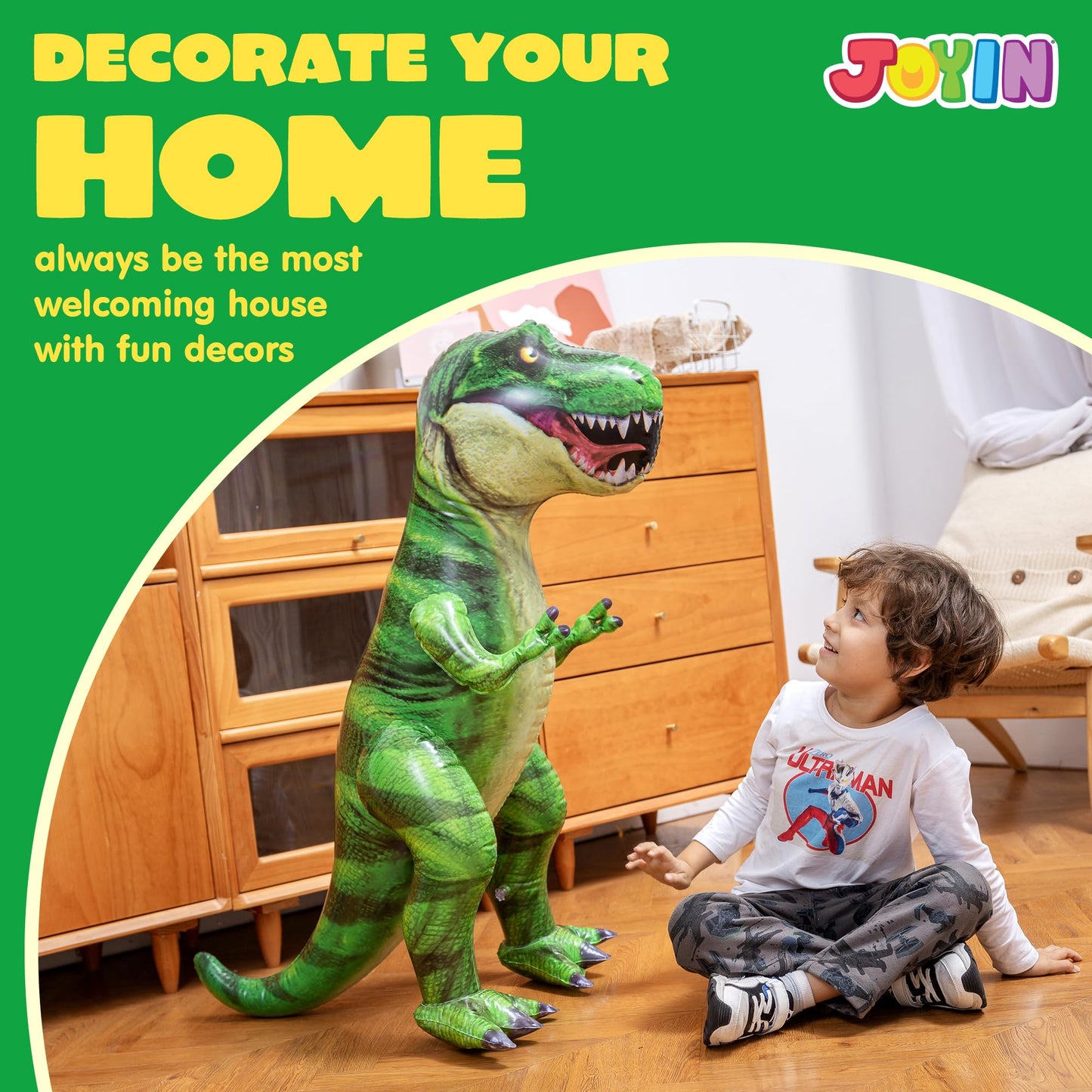 JOYIN 30”T.rex Dinosaur Inflatable, Tyrannosaurus Rex Inflatable Dinosaur Toy for Party Decorations, Birthday Party Gift for Kids and Adults
