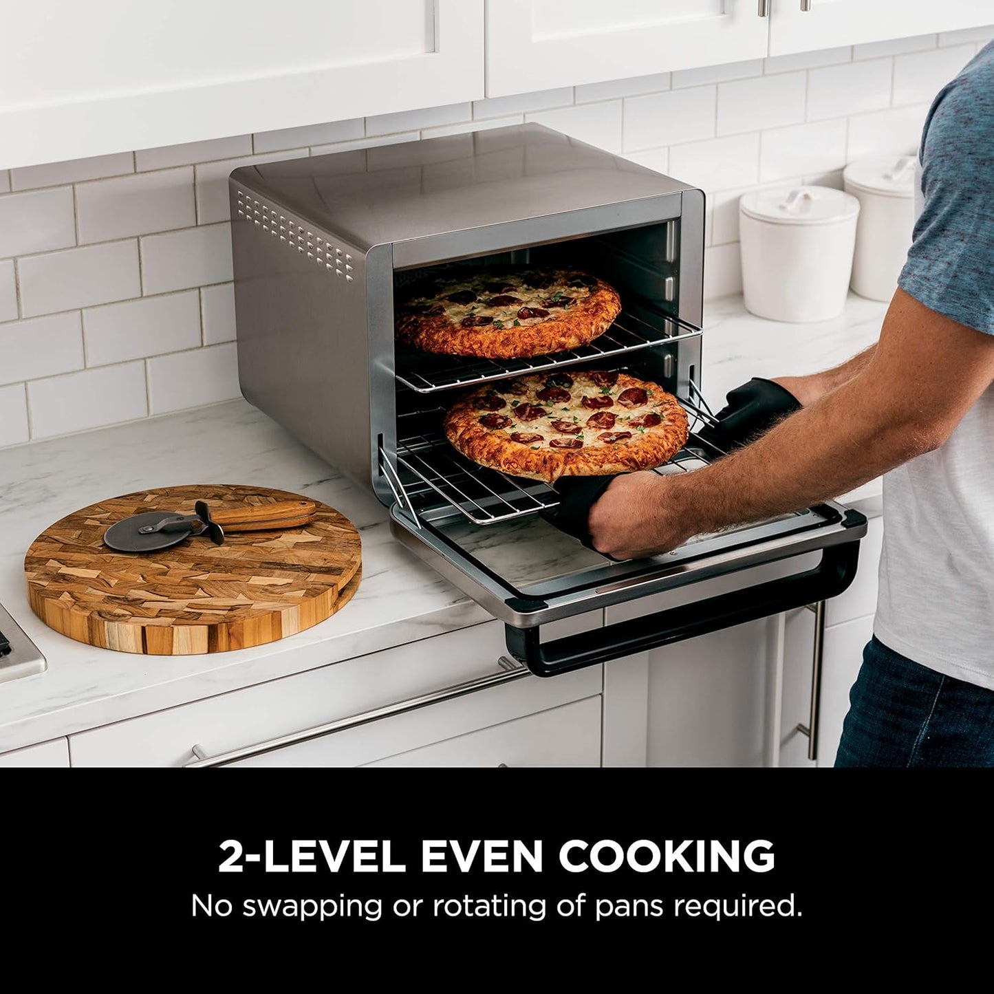 Ninja Air Fryer & Toaster Oven Combo - 10-in-1 Foodi XL Pro | Fits 5-lb Chicken & Sheet Pan | 1800 Watts | Stainless Steel