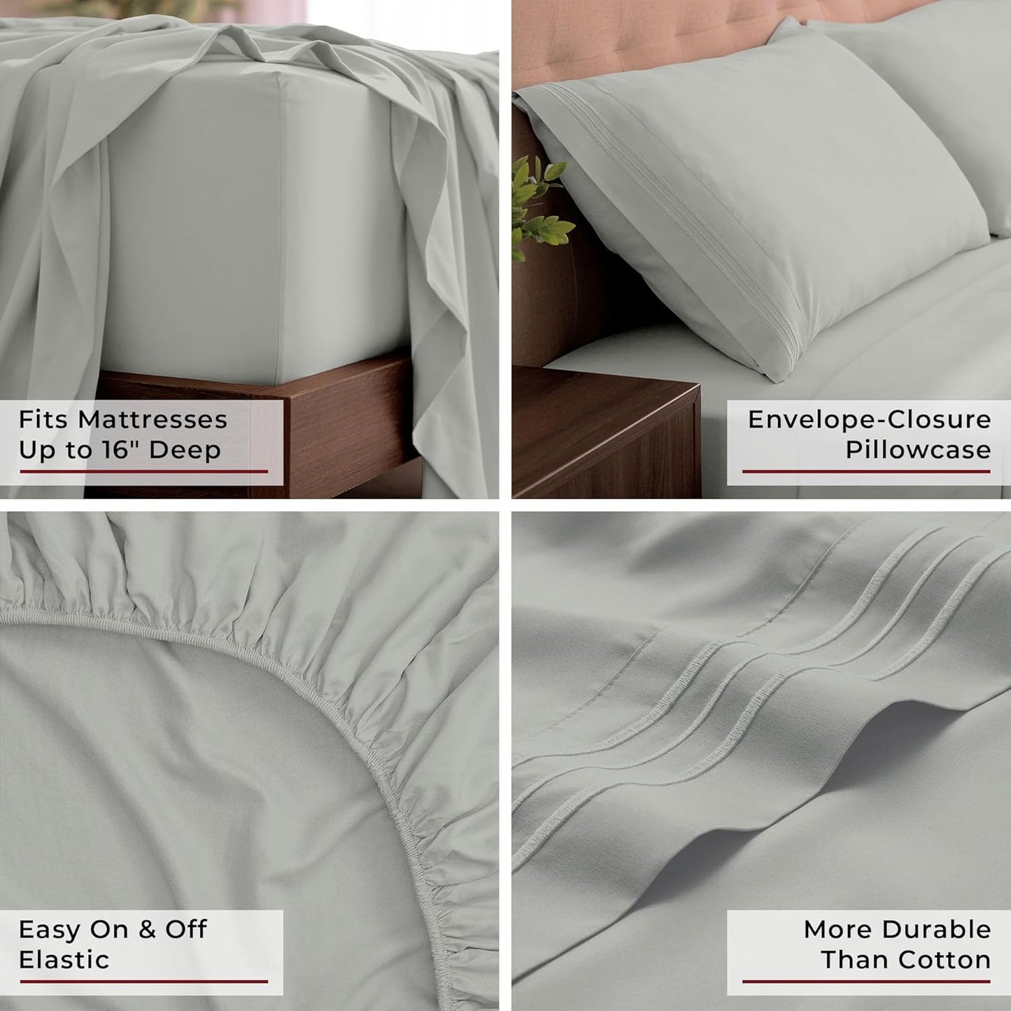 Mellanni California King Sheets Set - 4 PC Hotel Luxury Bedding | Extra Soft, Cooling, Wrinkle-Resistant (Cal King, Spa Mint)