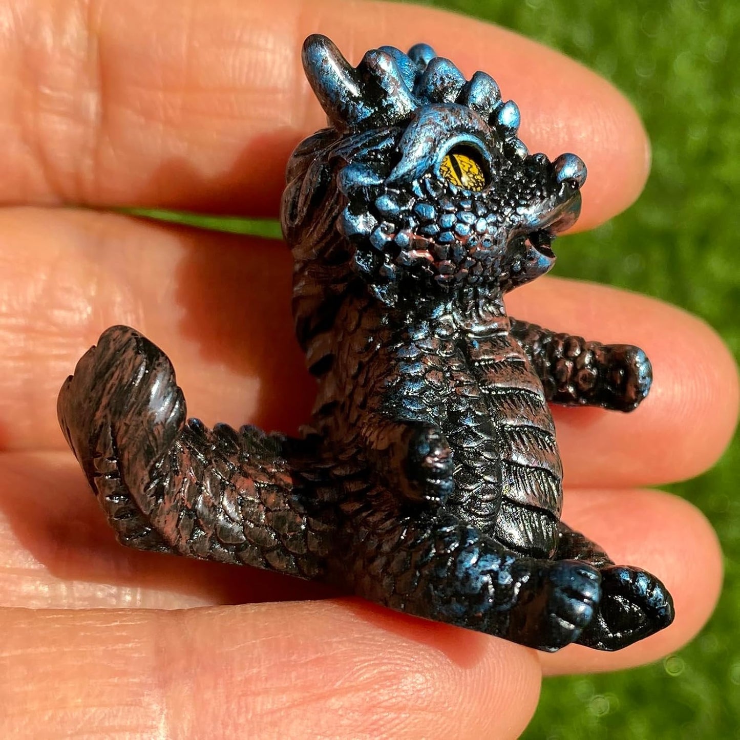 Skiennix Cute Mini Baby Dragon Figurines Set - Adorable Cake Toppers & Fairy Garden Decor | Resin Ornaments