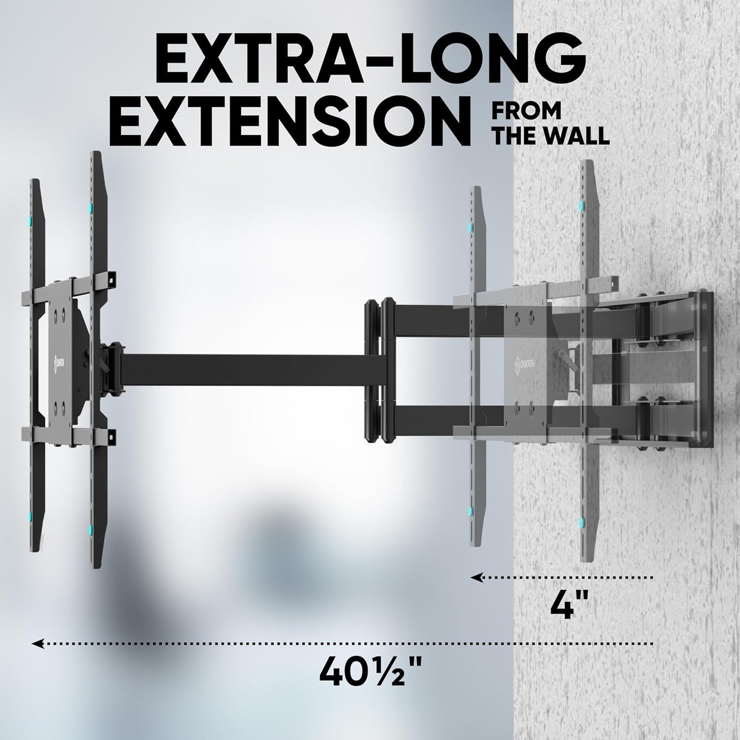 ONKRON Full Motion TV Wall Mount - Heavy Duty Swivel & Tilt for 42-110 Inch TVs, Max VESA 800x600, Black