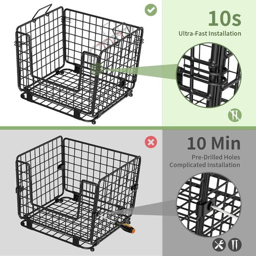 GGIU Wire Storage Basket - Stackable Kitchen Pantry Organizer for Produce, Vegetables & Onions - Black