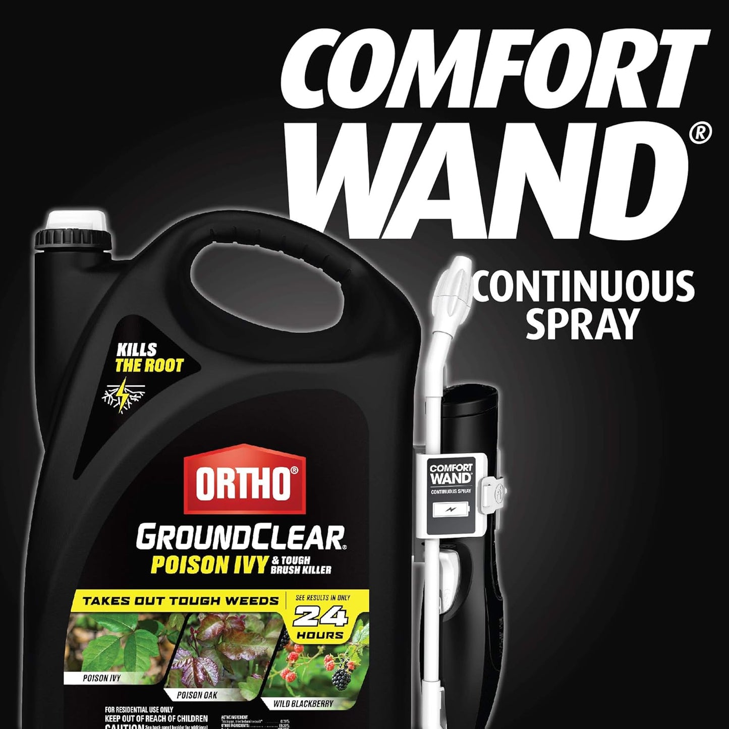 Ortho GroundClear Poison Ivy & Tough Brush Killer - Ready to Use with Comfort Wand | 1.33 Gallon