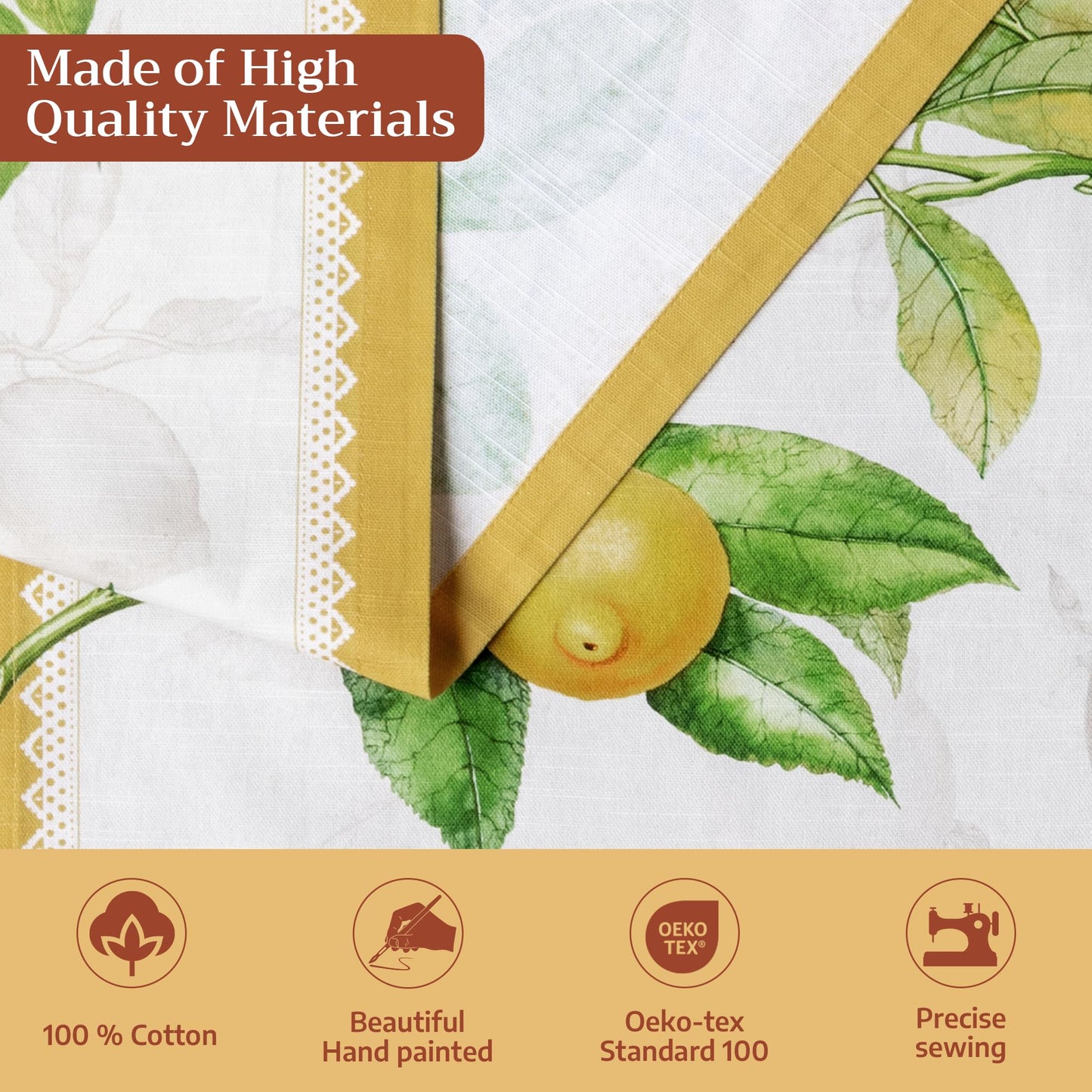 Maison d' Hermine Table Runner 100% Cotton Single Layer Table Runners 72 inches Long Decorative for Home Kitchen Dining Party Gifts for Mothers Day Spring Summer (Limoncello)
