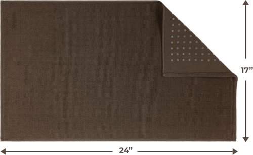 Cotton Paradise 100% Cotton Bath Mat - Soft, Absorbent, Non-Slip | 17x24 Inch, Quick Dry, Brown