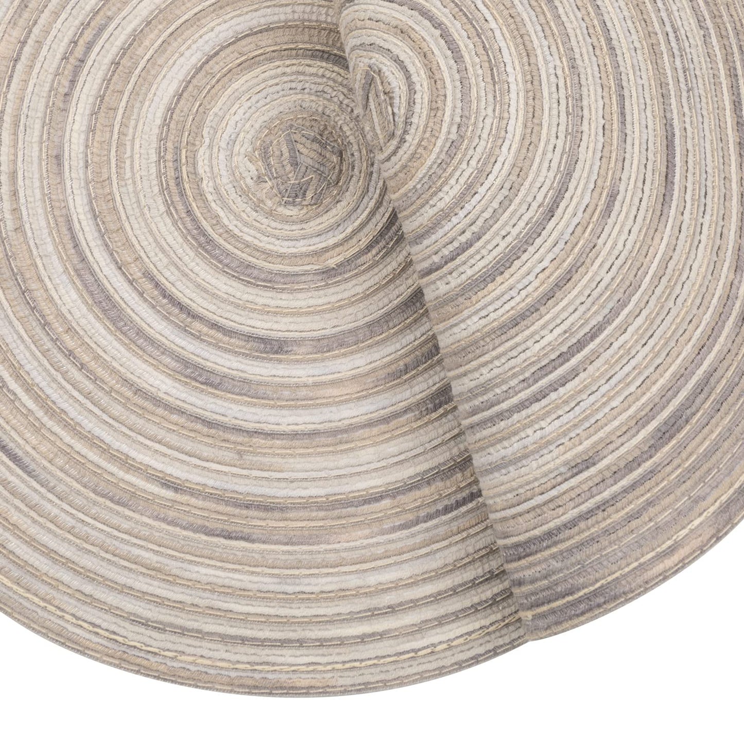 SHACOS Round Braided Placemats 15 inch Set of 4 Variegated Washable Kitchen Table Placemats for Home Wedding Party (Rainbow Gray, 4)