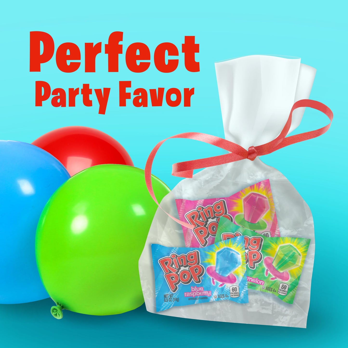 Ring Pop Lollipops - Bulk Candy Individually Wrapped Suckers Variety Party Pack- 50 Count w/Assorted Flavors - Hard Candy for Party Favors, Kids & Goodie Bags