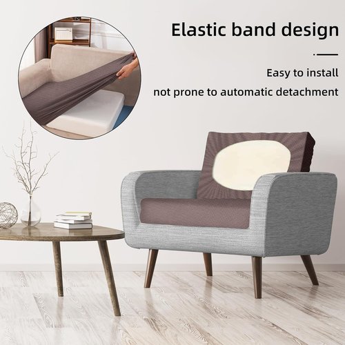 BIETYONE Outdoor Couch Cushion Covers - 8Pcs Washable & Reusable Patio Furniture Protectors | Camel