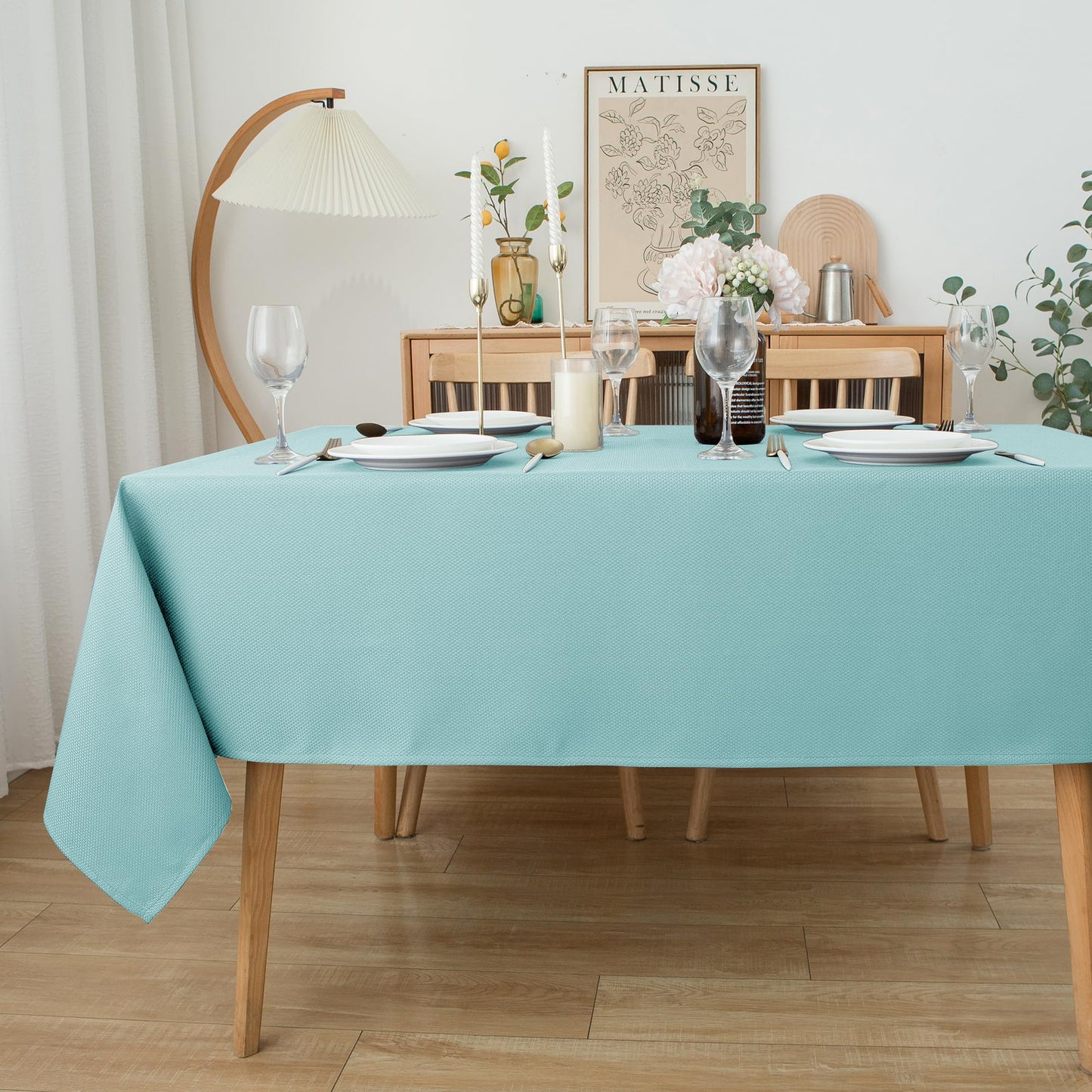 Biscaynebay Tablecloth for Rectangle Tables-70x120 Inch Sage Outdoor Picnic Table Cover-Rectangular Folding Reusable Table Cloths Water Resistant for Kitchen Camping Dining Room Patio Banquet Party