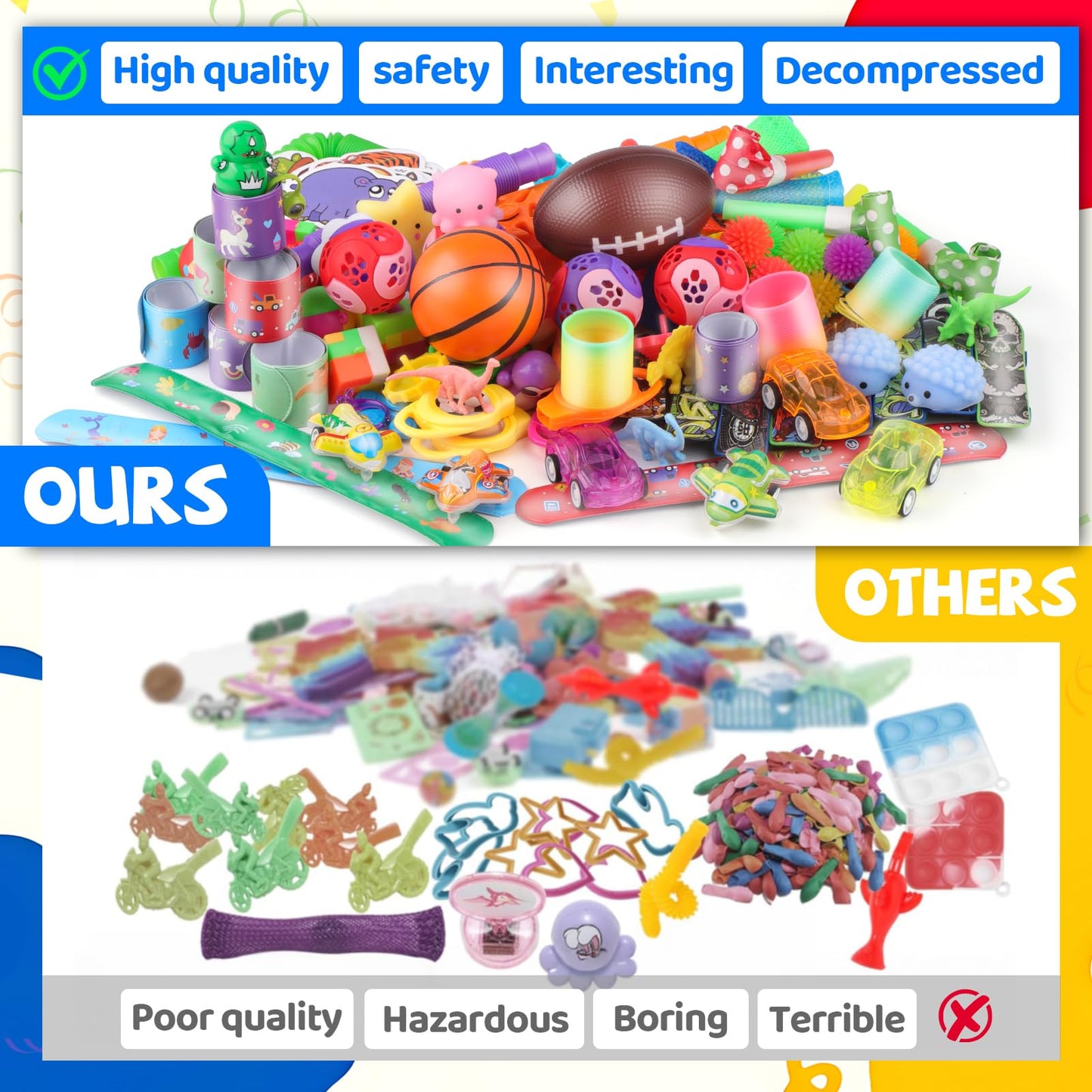Amy&Benton 200PCS Party Favors for Kids 4-8 Goodie Bags Stuffers,Prize Box Toys for Kids Classroom,Toddler Bulk Fidget Toys Pinata Fillers,Classroom Birthday Gift Carnival Prizes Rewards