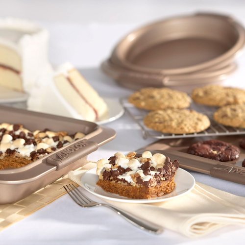 Anolon Advanced Nonstick Bakeware Set - 5-Piece Baking Pans with Grips in Brown