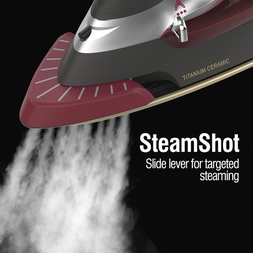 CHI 2-in-1 Steam Iron & Vertical Garment Steamer - Targeted SteamShot, 1200 Watts, Titanium Soleplate