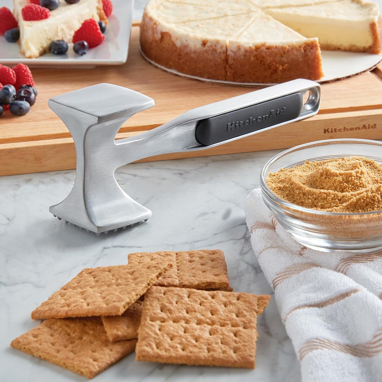 KitchenAid Gourmet Meat Tenderizer - Multi-Sided Design for Pounding Meats & Shellfish | Easy Storage, Black