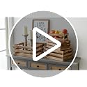 MACVAD Torched Brown Large Rustic Wooden Storage Crates Set of 4, Farmhouse Nesting Boxes