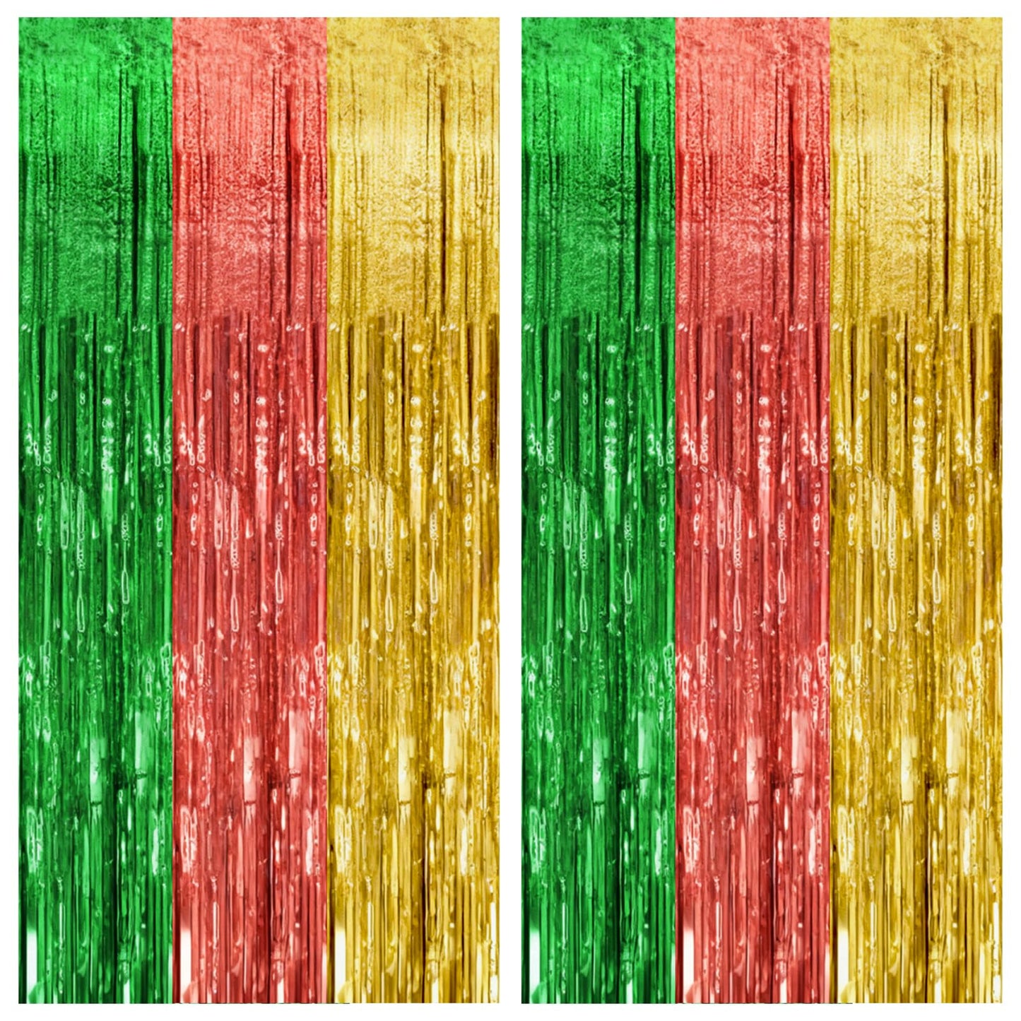 2 Pack Hawaii Backdrop Party Decorations Tinsel Curtain Summer Party Streamer Foil Fringe Birthday Decorations Photo Booth Vibrant Theme Christmas Beach Baby Shower Graduation Decor