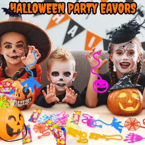 Bulk Halloween Sticky Hands Party Favors for Kids 100-300 Pcs, Boo Basket Goodie Bag Stuffers for Toddlers, Halloween Treats Non Candy Pinata Fillers Toy Gifts Prize Handout Giveaways for Boy Girls