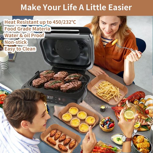 Air Fryer Liners For Ninja Foodi Smart Xl Air Fryer,120Pcs Air Fryer Disposable Paper Liner, Parchment Liners For Ninja FG551 6-in-1 Indoor Grill,Rectangular