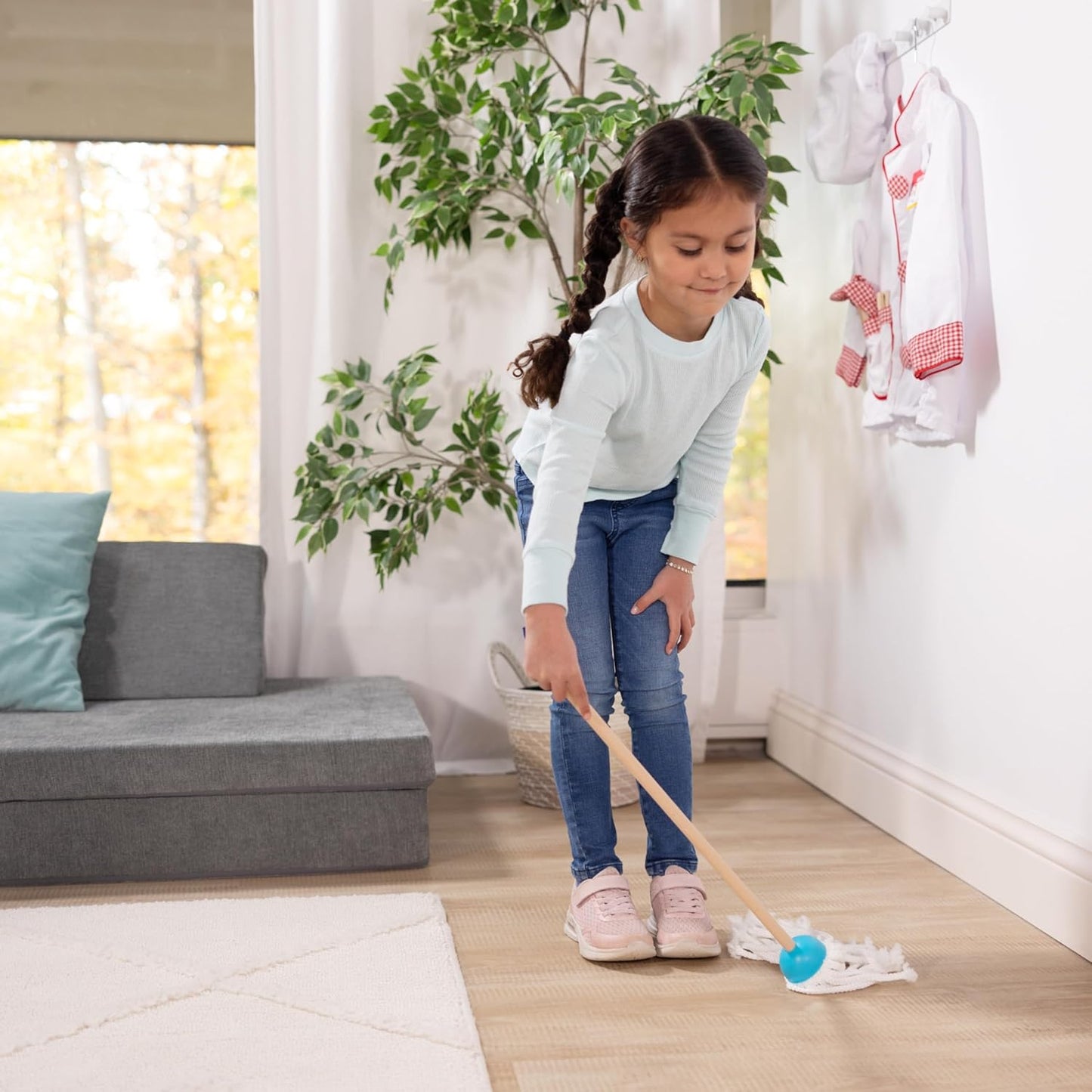 Melissa & Doug Toddler Cleaning Set - 6-Pc. Dust Sweep Mop with Broom & Accessories for Ages 3+