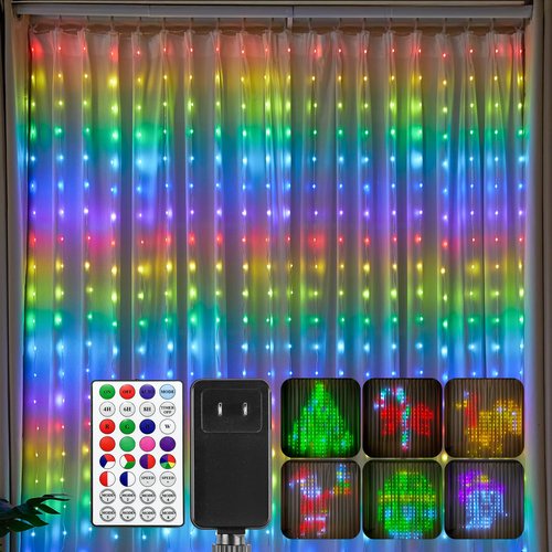 Brightown 540 RGBIC LED Smart Fairy Lights, 4.9x6.6ft Dynamic Color Changing Christmas String Lights with Remote, IP65 Waterproof Smart Wall Window Lights for Bedroom Living Room Garage