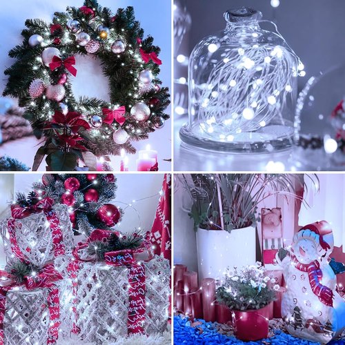 Fairy Lights 30 Pack - 7ft Battery Operated 20 LED Twinkle Lights | Waterproof Mini String Lights for DIY Party & Wedding Decor - Cool White