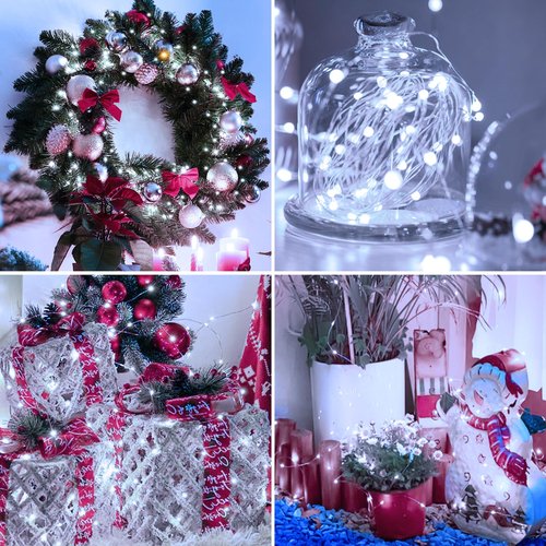 Fairdeer 6 Pack Fairy Lights Battery Operated - 7ft 20 Led Twinkle Lights 3 Modes, Bulk Mini String Lights Waterproof for Mason Jars Vases DIY Party Wedding-Warm White & Cold White