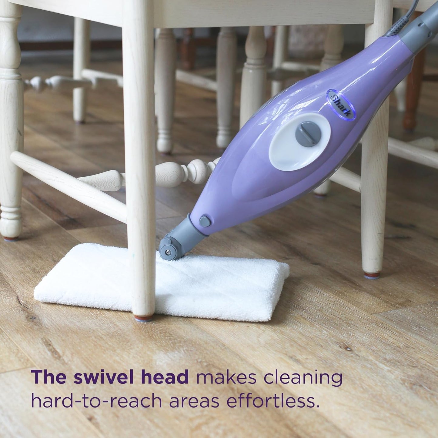 Shark Steam Pocket Mop - Lightweight Steam Cleaner for Sealed Hard Floors | 2 Washable Pads, Purple, S3501