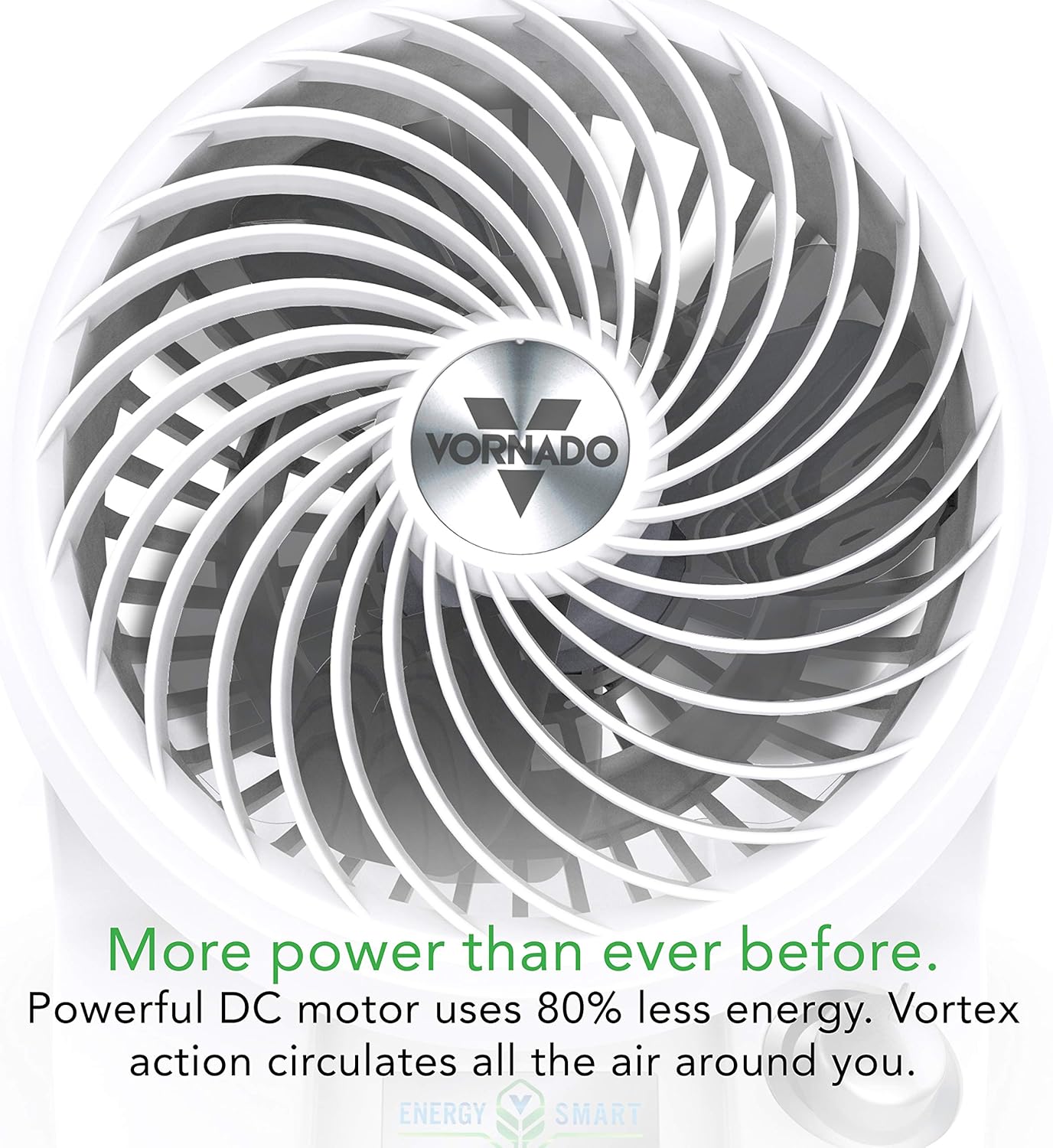 Vornado 133DC Compact Air Circulator - Energy Smart Design with Variable Speed & Quiet Operation | White