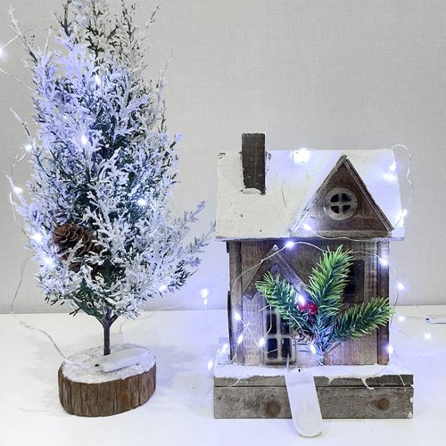 Etinga 20 Pack Fairy Lights Battery Operated String Lights, 10 LED on 3.3ft Silvery Copper Wire，for Flowers Gift Box Wedding Party Christmas Decoration (20 Pack, Cool White)