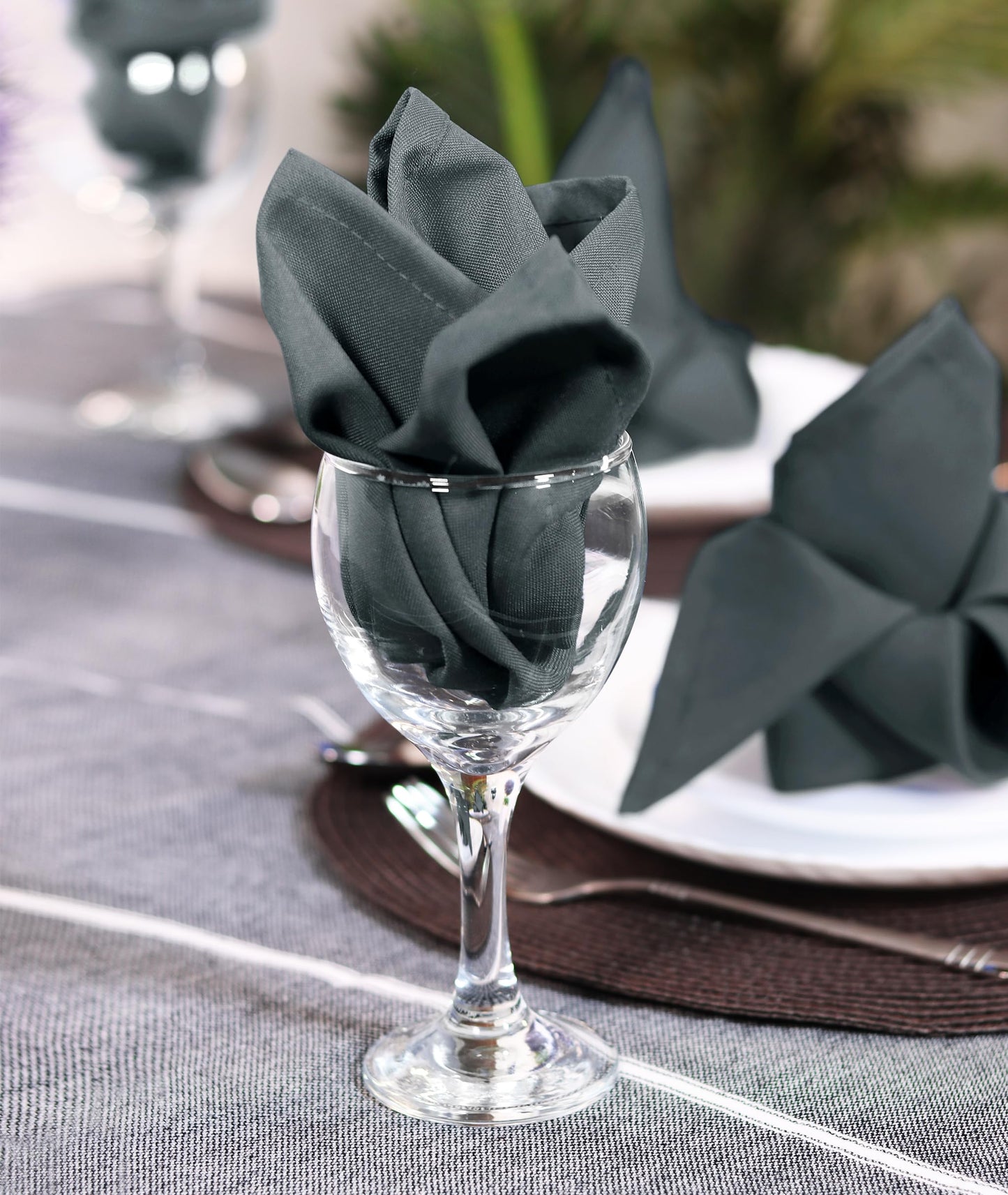 Utopia Home Charcoal Grey Cloth Napkins (12 Pack, 18x18 Inches), Ideal Dinner Napkins for Party, Wedding and Lunch/Dinner