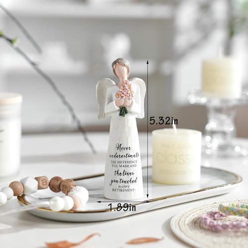 FESTGLOX Retirement Gifts for Women - 5.3" Retired Angel Figurine | Perfect Gift for Nurses & Teachers
