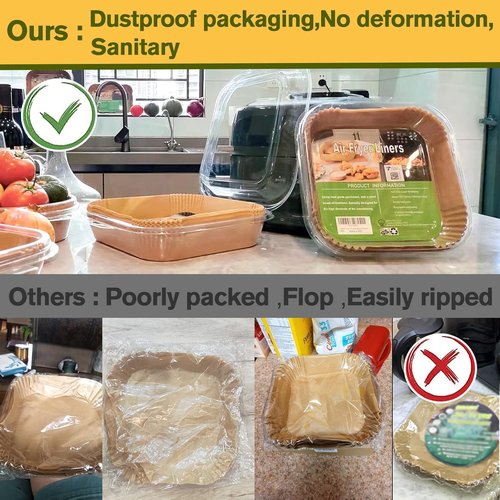 Air Fryer Liners Disposable 4QT/5QT for Chefman Air Fryer, 7.5 Inch 150Pcs Parchment Paper Liners for Chefman 4QT Compact Airfryer & TurboX 4-in-1 Air Fryer 5-Quart