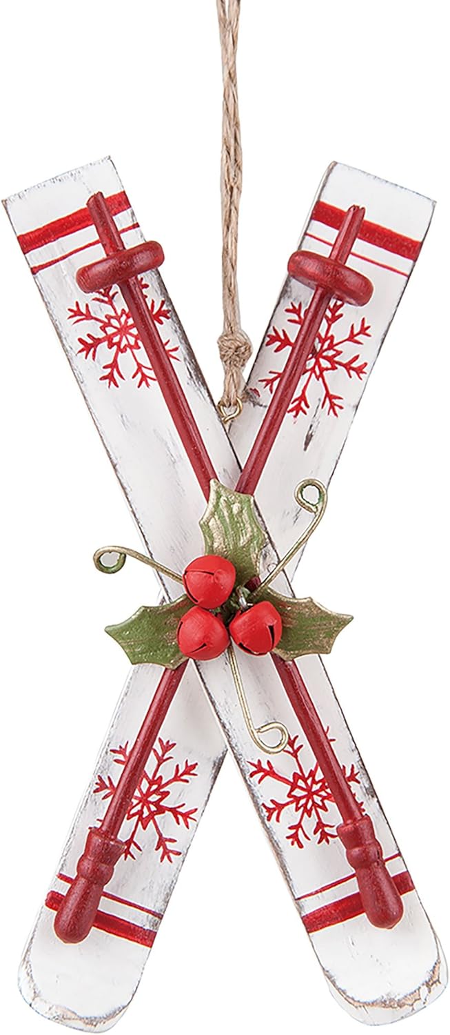 Nordic Ski Christmas Ornament - White C&F Home Holiday Decoration