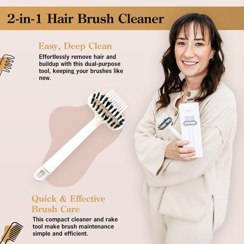 BlairCo Hair Brush & Comb Cleaner Tool - 2-in-1 Design for Easy Hair Removal & Disassembly | Ideal for Salon & Home Use