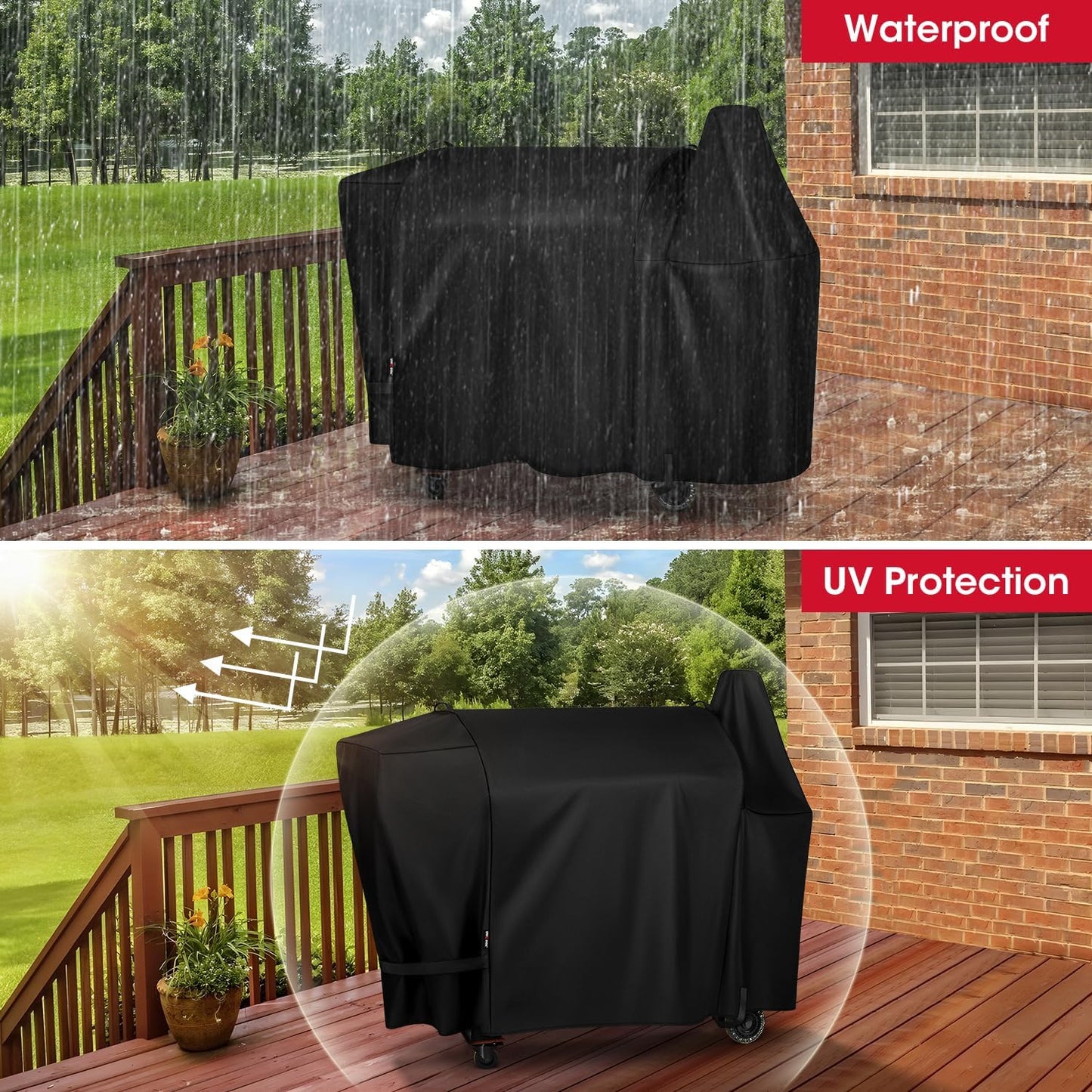 Unicook Pellet Grill Cover - Heavy Duty Waterproof Protection for Pit Boss Austin XL | Fits PB Rancher XL & 1000/1100 Pro Grills