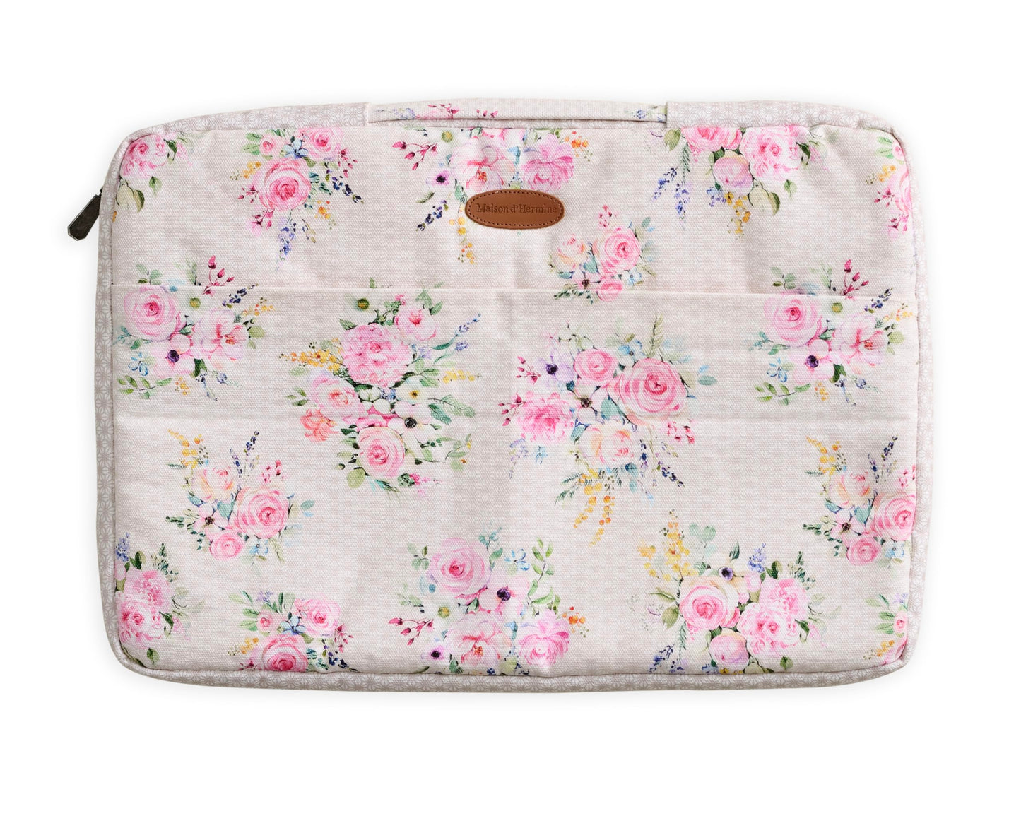Maison d'Hermine Laptop Sleeve case Upto 13.5 inch Stain and Water Repellent Cotton Canvas Easter Gifts - Sweet Rose Lavender