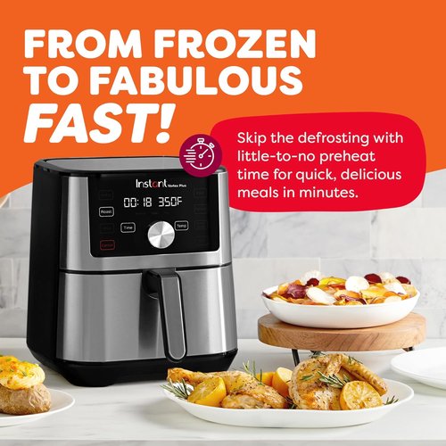 Instant Pot VORTEX Plus Air Fryer - 6-in-1 Multi-Function Cooking, Stainless Steel, 6QT Capacity