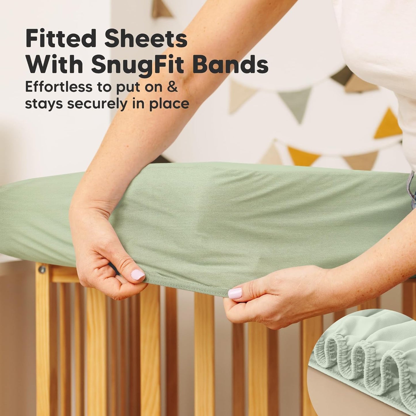 Skiennix Waterproof Crib Mattress Protector Cover - 2-Pack Soft Quilted Cotton Sheets, 52" x 28", Machine Washable