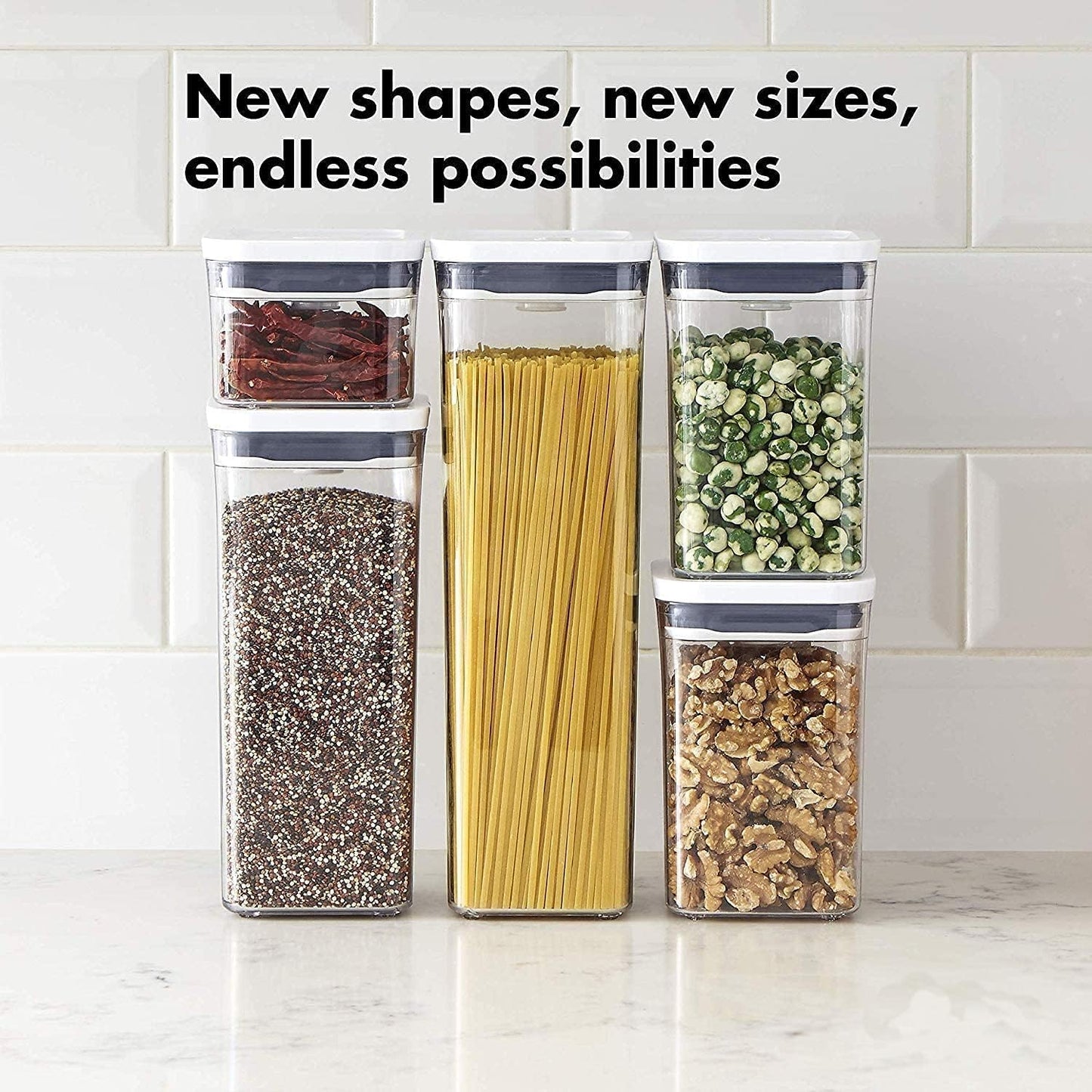 OXO Good Grips 6-Quart Square POP Container - Airtight Food Storage for Bulk Items (Set of 4)