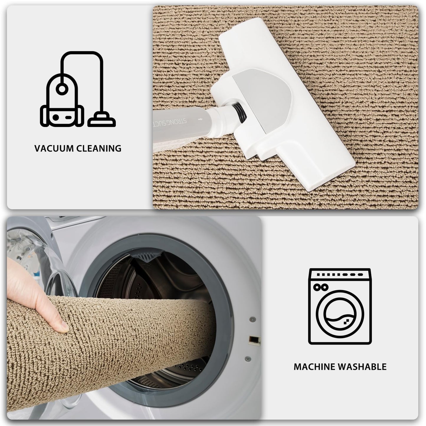 PURRUGS Machine Washable Kitchen Runner Rug 2ft x 6ft, Non-Slip/Skid Hallway Runner Rug, Super Absorbent Soft Area Rug for Hallway, Kitchen & Laundry, Rolled Packaging, Beige