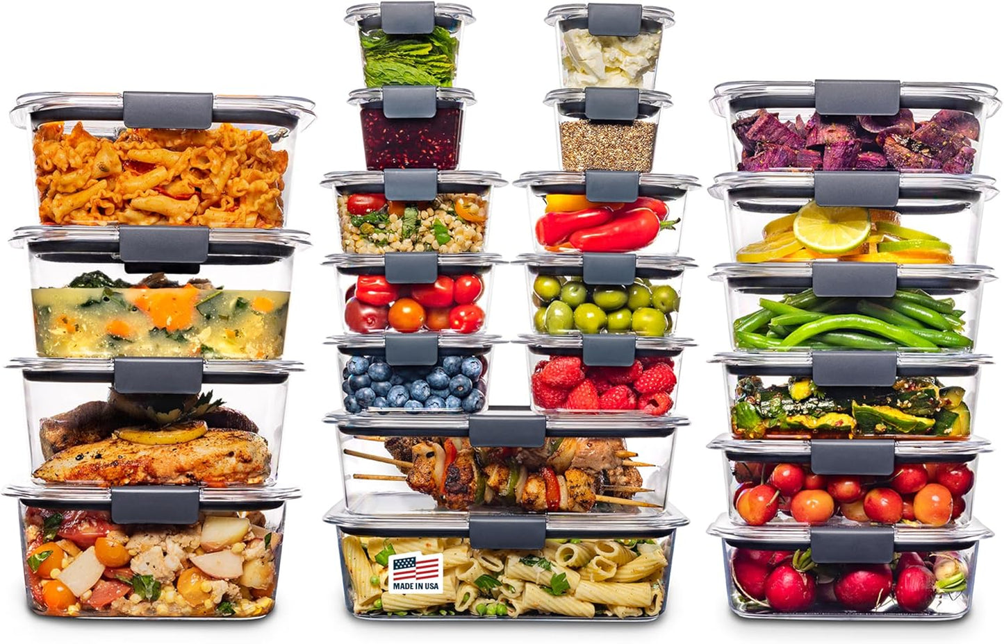 Rubbermaid Brilliance 44-Piece BPA-Free Food Storage Container Set - Airtight & Leak-Proof Lids for Meal Prep