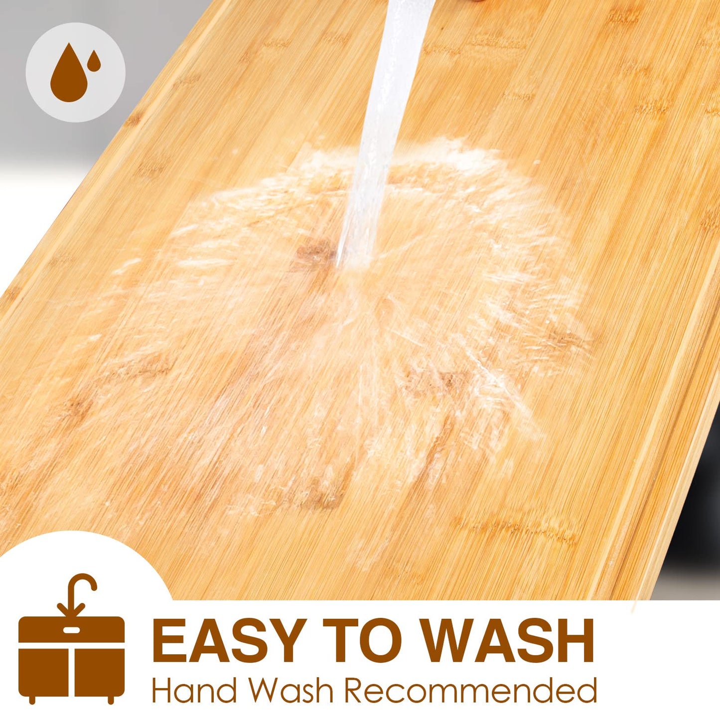 3XLarge Cutting Board, 24" Bamboo Cutting Boards for Kitchen with Juice Groove and Handles Kitchen Chopping Board for Meat Cheese board Heavy Duty Serving Tray, 3XL, Empune