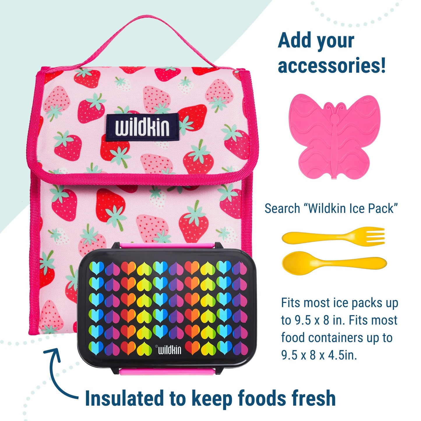 Wildkin Kids Insulated Lunch Bag – Keeps Food Hot or Cold, Easy-Clean Lining and BPA-free for Boys & Girls, Ideal for School, Travel & Daycare - Magical Unicorns