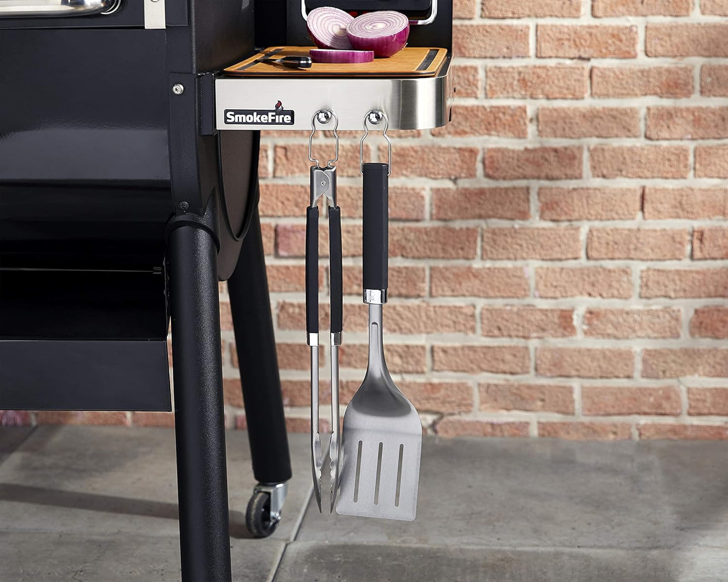 Weber Precision Grilling Tool Set - Stainless Steel Tongs, Spatula & Silicone Brush | Non-Slip Handles