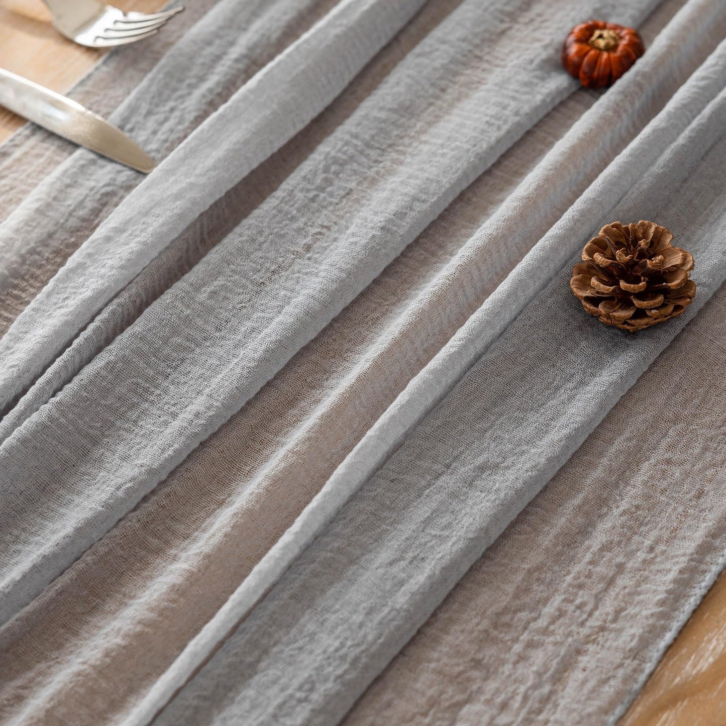 Keketoarrange Dusty Blue Spring Cheesecloth Table Runner Gauze Rustic Cheese Cloth 120 Inch 10 FT for Wedding Baby Bridal Shower Birthday Engagement Party Sheer Boho Summer Home Decorations
