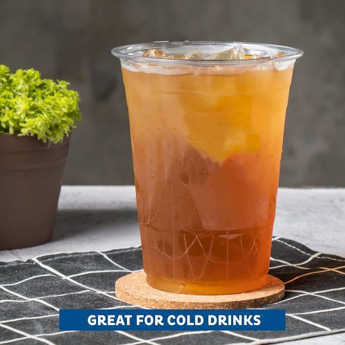 Freshware 12 oz Clear Plastic Cups - Heavy-Duty Disposable Tumblers for Parties | 100 Pack
