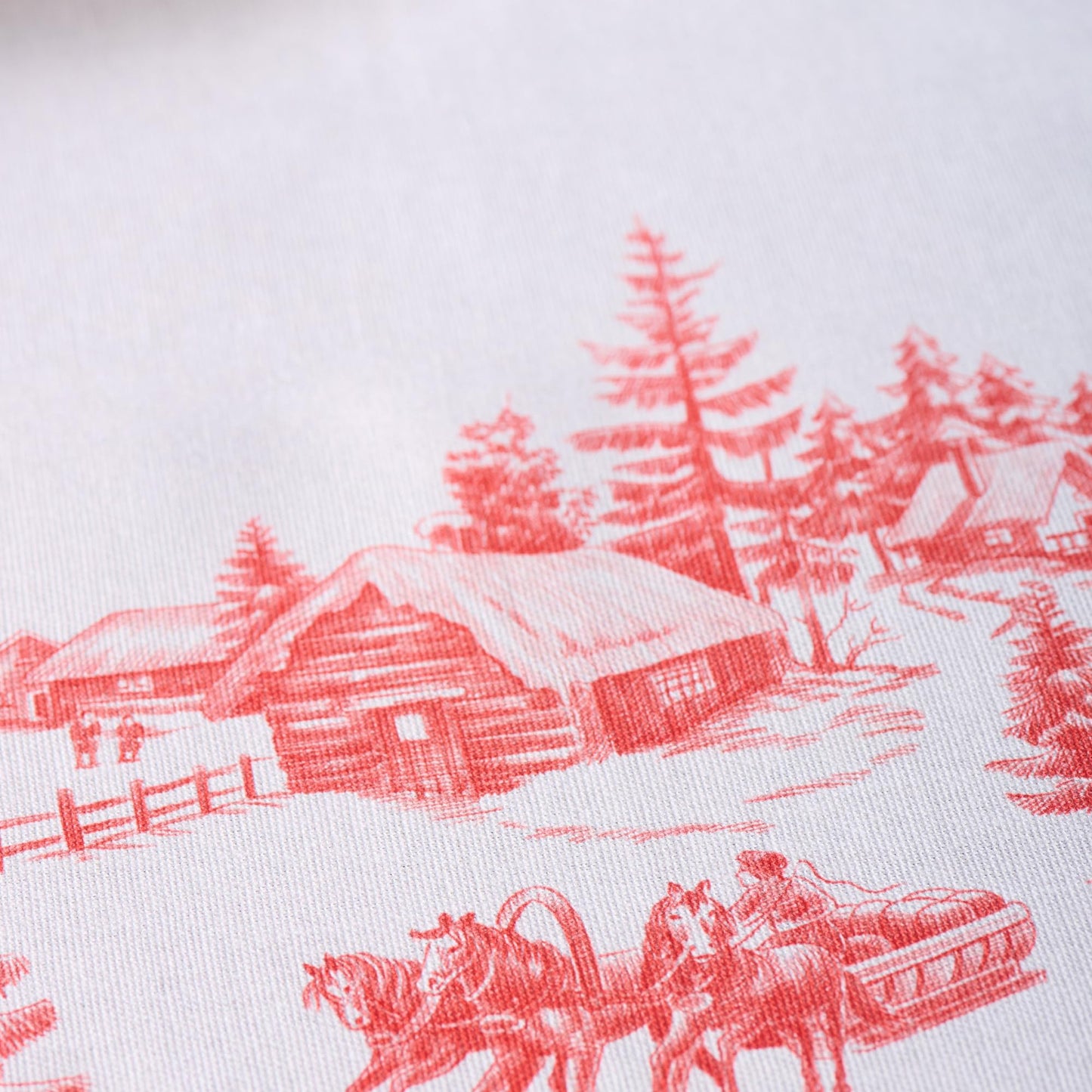 Maison d' Hermine Table Cloth Square Table 100% Cotton 60 x 60 Inches Fall Tablecloth Reusable Everyday Use for Thanksgiving Christmas Decorations Dining Farmhouse Party (Winter Jouy)