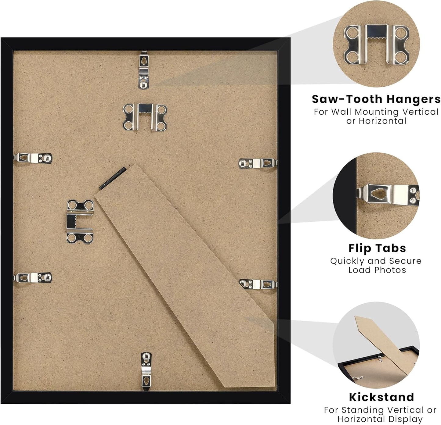 Upsimples Certificate Frame - Clear Plexiglass Diploma Frame for Wall/Tabletop | Black, 8.5x11 Inches